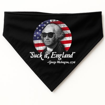 SUCK IT ENGLAND Funny 4th Of July George Washington 1776 USA-Made Doggie Bandana