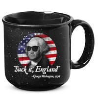 SUCK IT ENGLAND Funny 4th Of July George Washington 1776 15oz Campfire Ceramic Mug