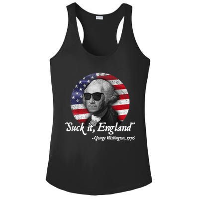 SUCK IT ENGLAND Funny 4th Of July George Washington 1776 Ladies PosiCharge Competitor Racerback Tank
