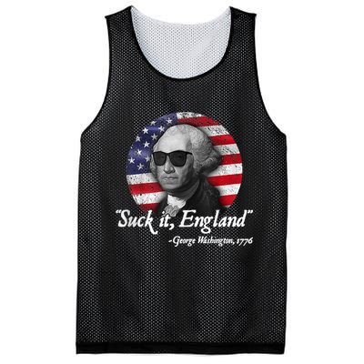 SUCK IT ENGLAND Funny 4th Of July George Washington 1776 Mesh Reversible Basketball Jersey Tank