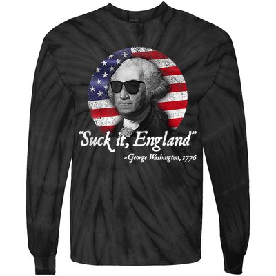 SUCK IT ENGLAND Funny 4th Of July George Washington 1776 Tie-Dye Long Sleeve Shirt