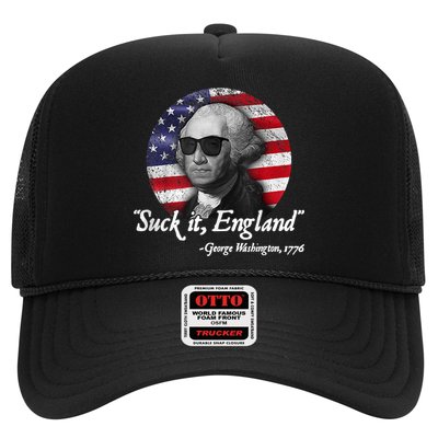 SUCK IT ENGLAND Funny 4th Of July George Washington 1776 Trucker Hat