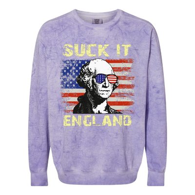 Suck It England Funny George Washington Colorblast Crewneck Sweatshirt