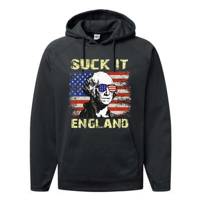 Suck It England Funny George Washington Performance Fleece Hoodie