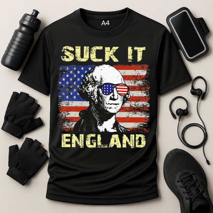 Suck It England Funny George Washington Cooling Performance Crew T-Shirt