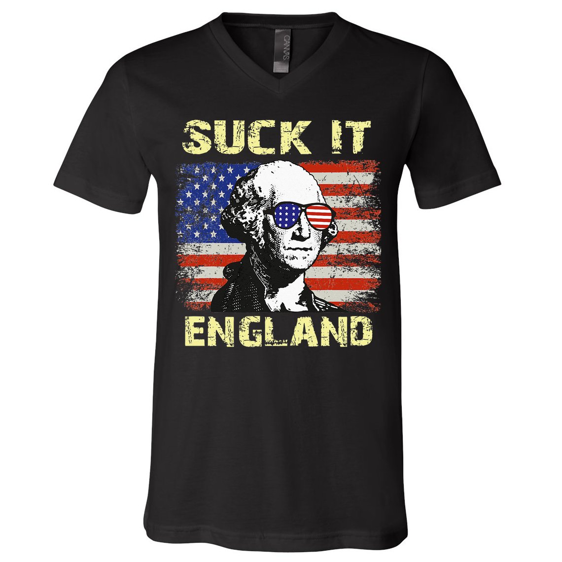 Suck It England Funny George Washington V-Neck T-Shirt