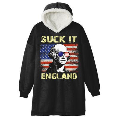 Suck It England Funny George Washington Hooded Wearable Blanket