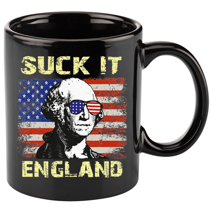 Suck It England Funny George Washington 11oz C Handle Ceramic Mug