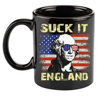 Suck It England Funny George Washington 11oz C Handle Ceramic Mug