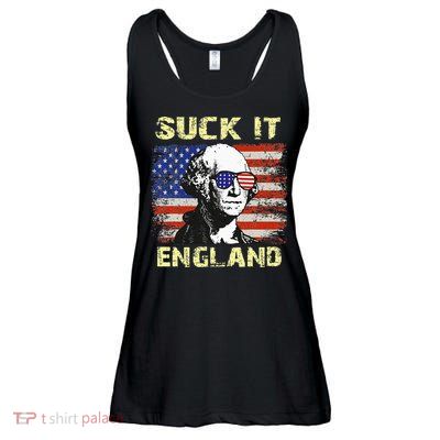 Suck It England Funny George Washington Ladies Essential Flowy Tank