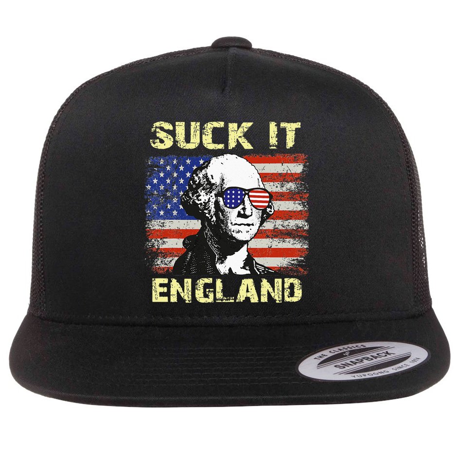 Suck It England Funny George Washington Flat Bill Trucker Hat