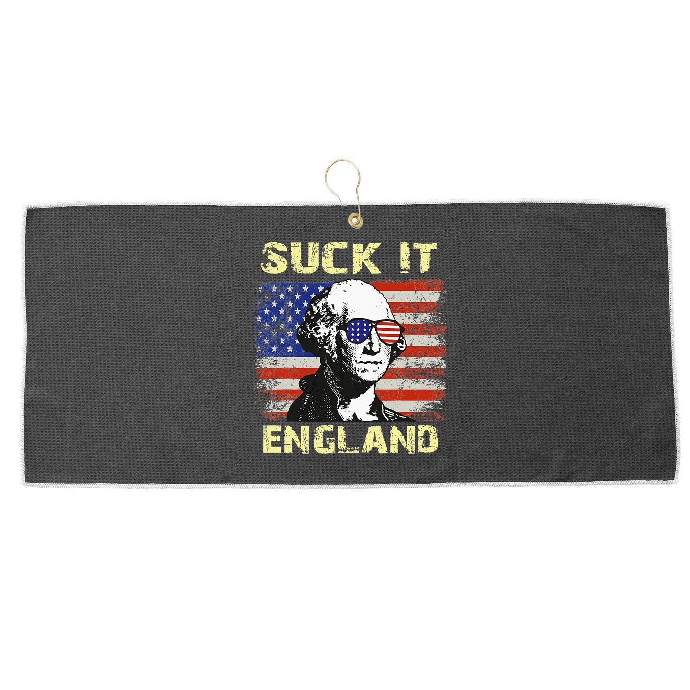 Suck It England Funny George Washington Large Microfiber Waffle Golf Towel