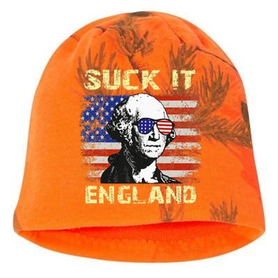 Suck It England Funny George Washington Kati - Camo Knit Beanie