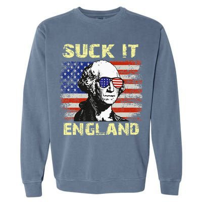 Suck It England Funny George Washington Garment-Dyed Sweatshirt