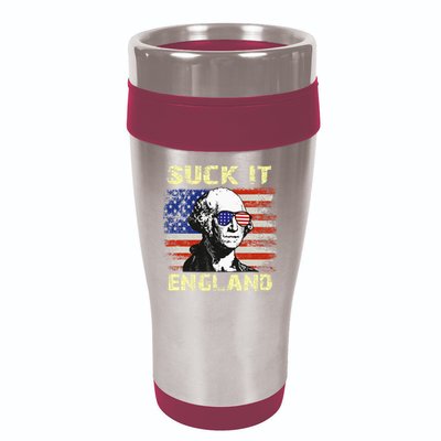 Suck It England Funny George Washington 16oz Travel Tumbler