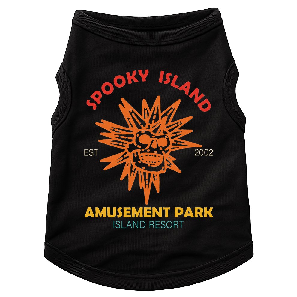 Spooky Island Est 2002 Amusement Park Island Resort Doggie Tank