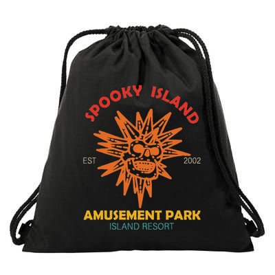 Spooky Island Est 2002 Amusement Park Island Resort Drawstring Bag