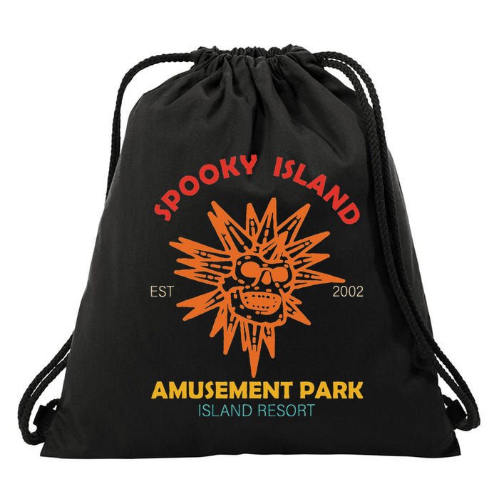Spooky Island Est 2002 Amusement Park Island Resort Drawstring Bag