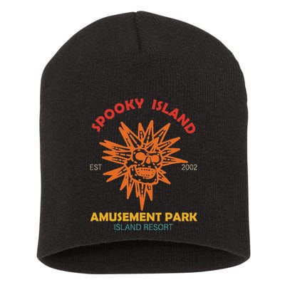 Spooky Island Est 2002 Amusement Park Island Resort Short Acrylic Beanie