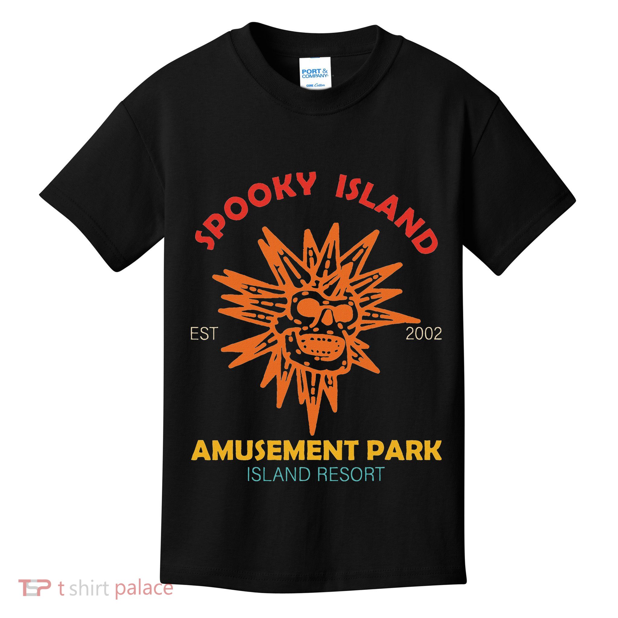 Spooky Island Est 2002 Amusement Park Island Resort Kids T-Shirt