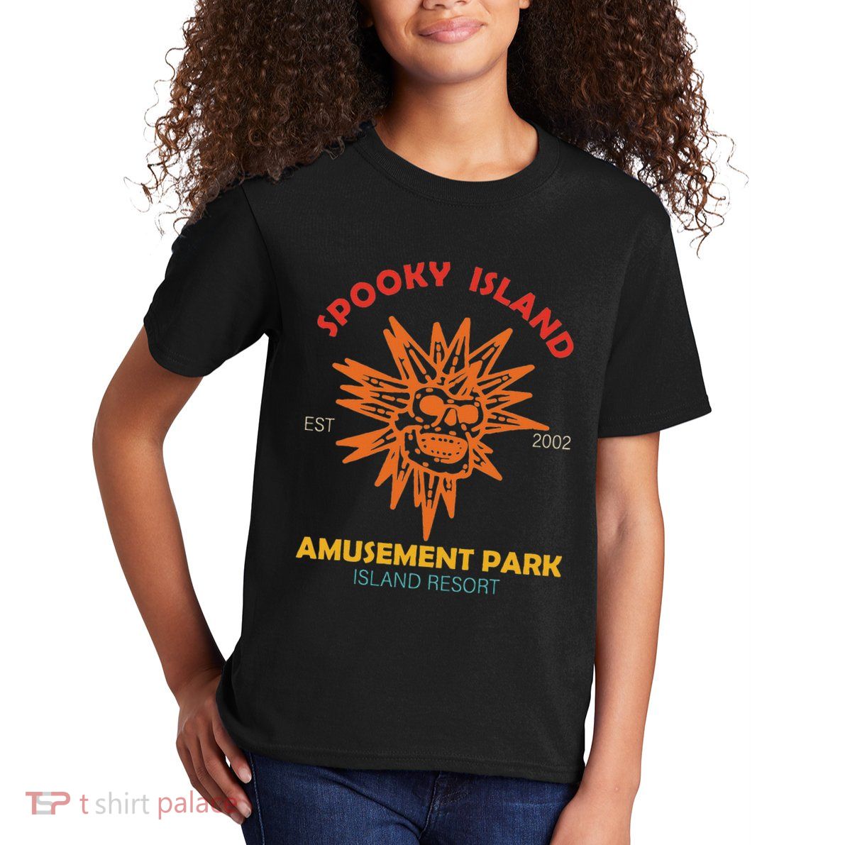 Spooky Island Est 2002 Amusement Park Island Resort Kids T-Shirt