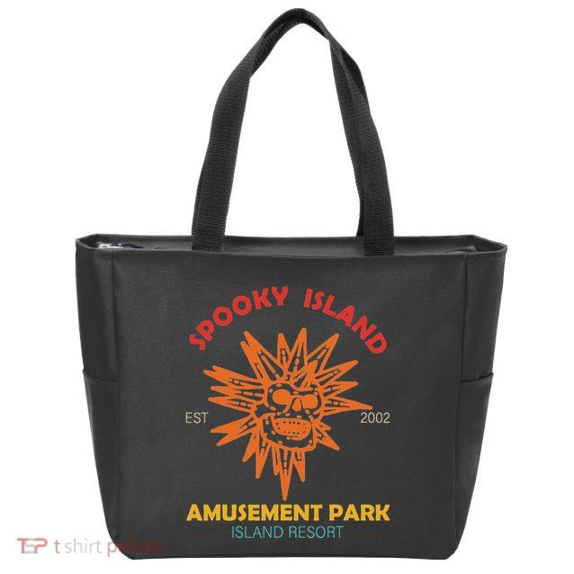 Spooky Island Est 2002 Amusement Park Island Resort Zip Tote Bag