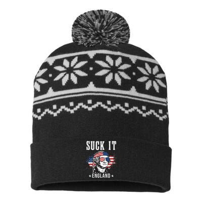 Suck It England Funny George Washington Funny USA-Made Snowflake Beanie