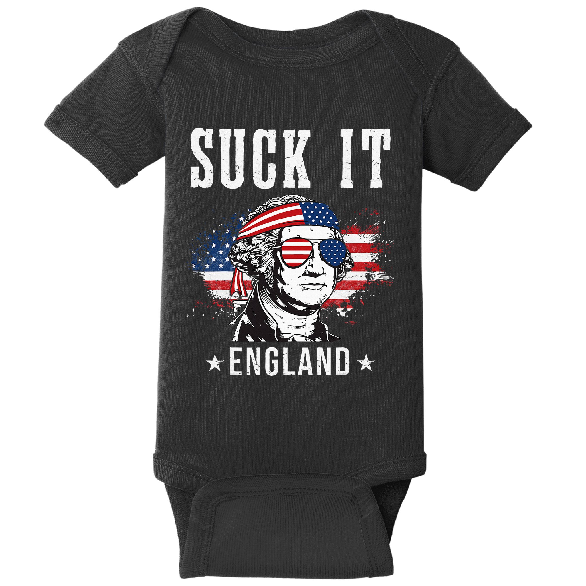 Suck It England Funny George Washington Funny Baby Bodysuit