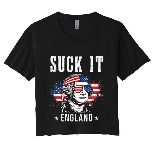 Suck It England Funny George Washington Funny Crop Top