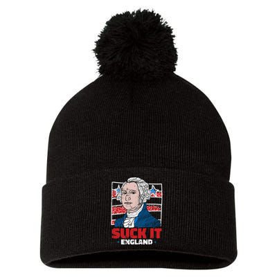 Suck It England 4th Of July Funny President Veteran Pom Pom 12in Knit Beanie