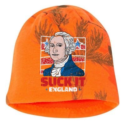 Suck It England 4th Of July Funny President Veteran Kati - Camo Knit Beanie