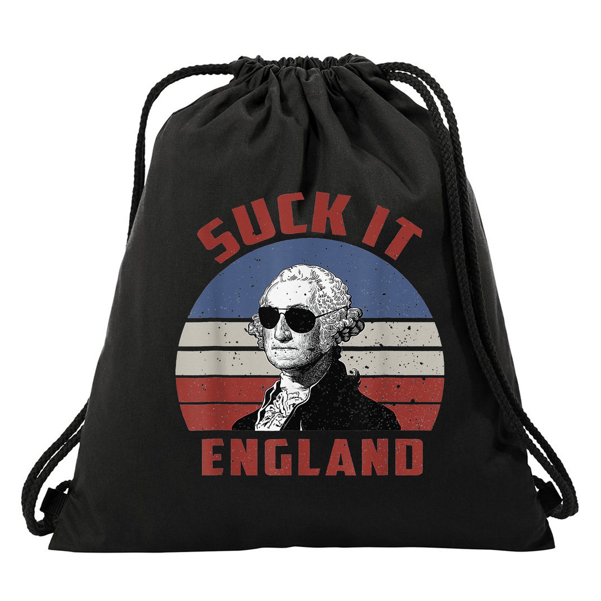 Suck It England Funny 4th of July Drawstring Bag