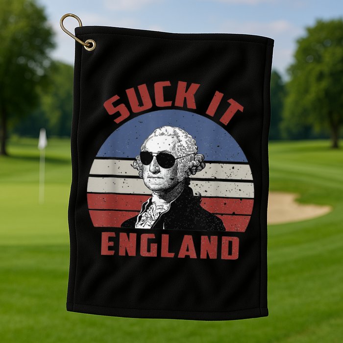 Suck It England Funny 4th of July Golf Towel