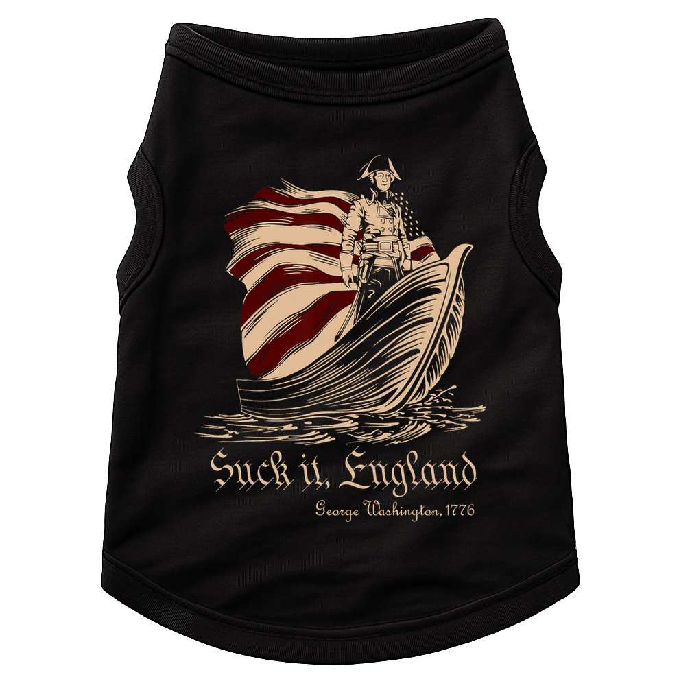 Suck It England Funny 4th Of July George Washington 1776 Doggie Tank