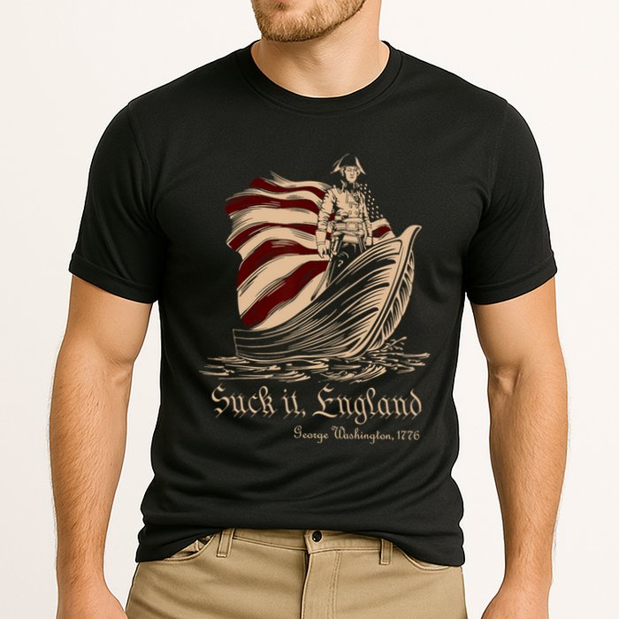 Suck It England Funny 4th Of July George Washington 1776 Cooling Performance Crew T-Shirt