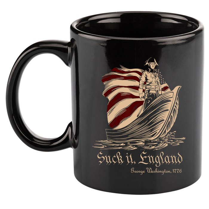 Suck It England Funny 4th Of July George Washington 1776 11oz C Handle Ceramic Mug