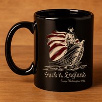 Suck It England Funny 4th Of July George Washington 1776 11oz C Handle Ceramic Mug