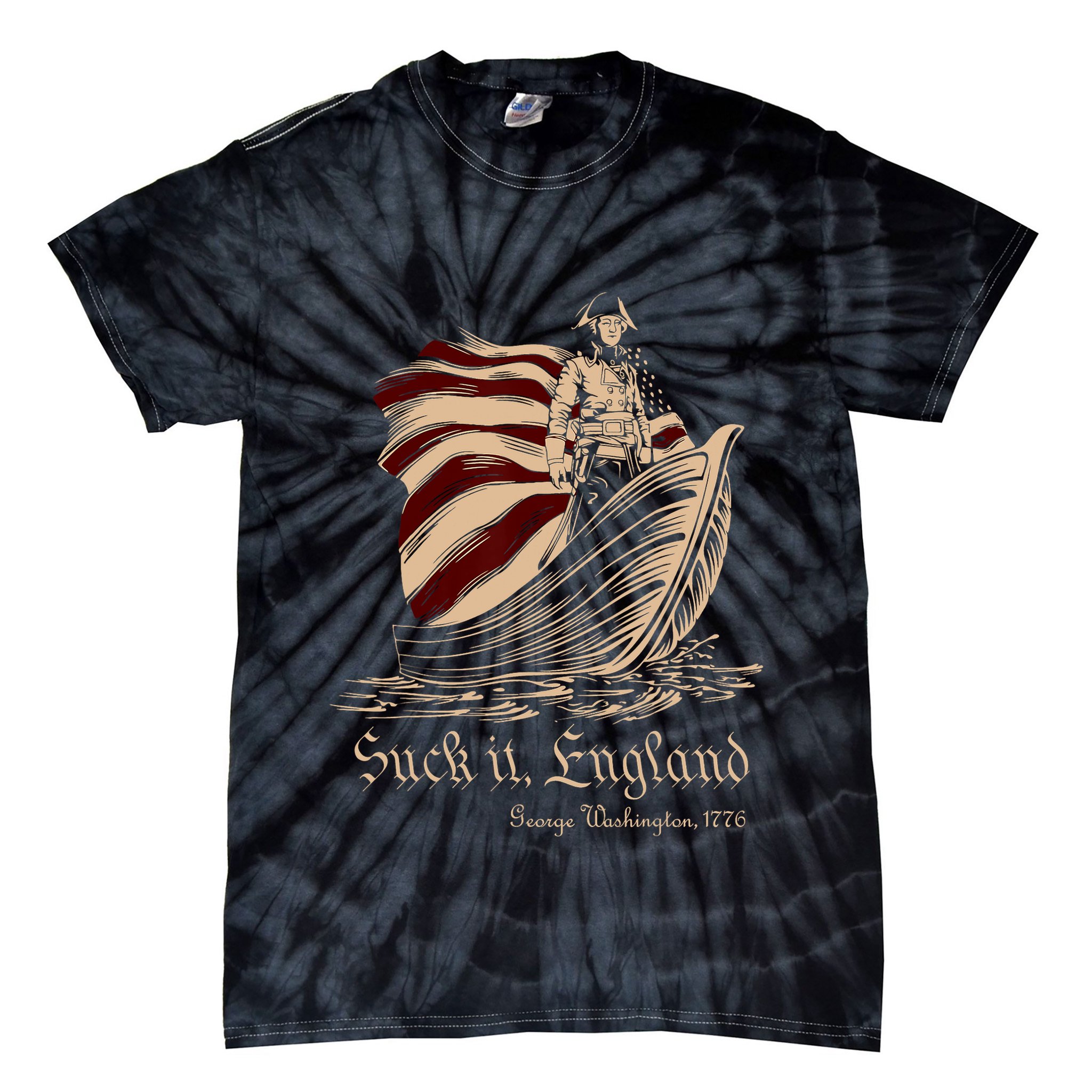 Suck It England Funny 4th Of July George Washington 1776 Tie-Dye T-Shirt