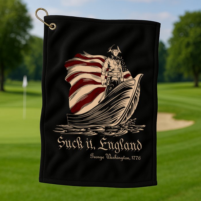 Suck It England Funny 4th Of July George Washington 1776 Golf Towel