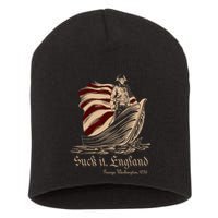 Suck It England Funny 4th Of July George Washington 1776 Short Acrylic Beanie