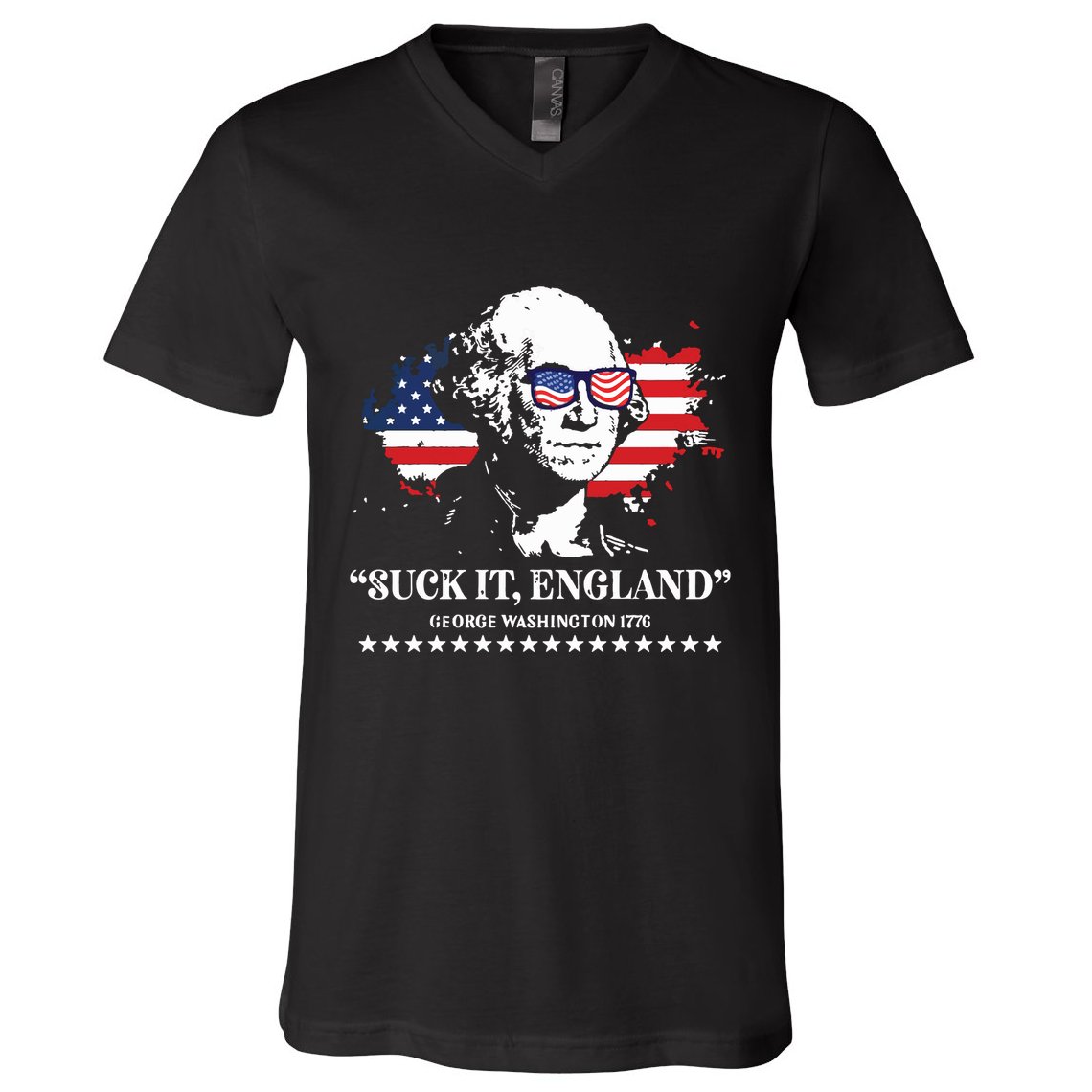Suck It England George Washington 1776 V-Neck T-Shirt