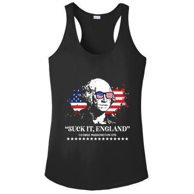 Suck It England George Washington 1776 Ladies PosiCharge Competitor Racerback Tank