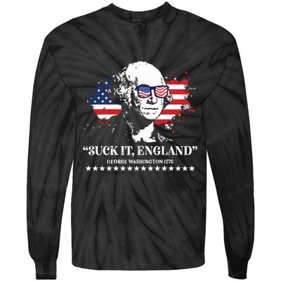 Suck It England George Washington 1776 Tie-Dye Long Sleeve Shirt