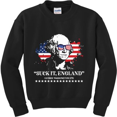 Suck It England George Washington 1776 Kids Sweatshirt