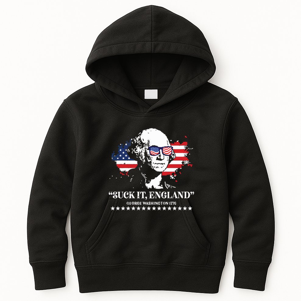 Suck It England George Washington 1776 Kids Hoodie