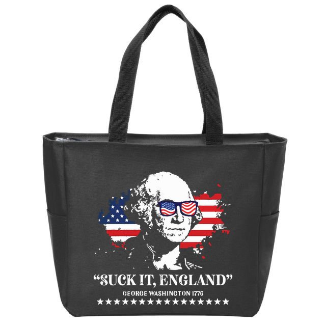 Suck It England George Washington 1776 Zip Tote Bag