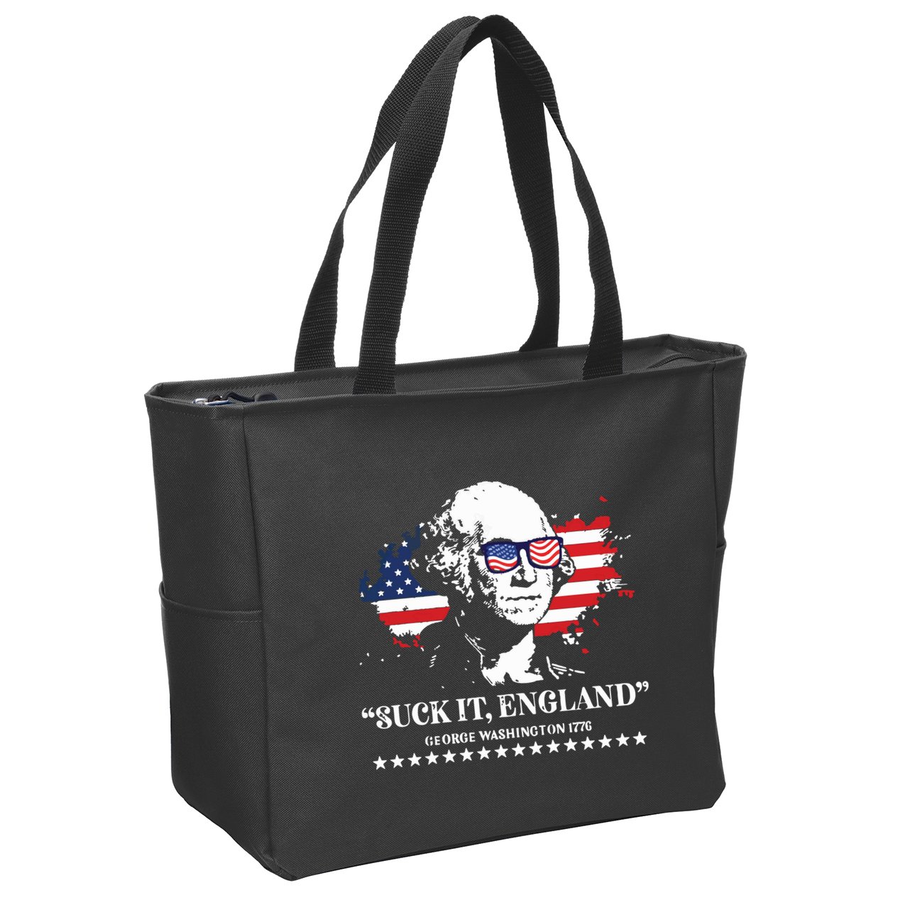 Suck It England George Washington 1776 Zip Tote Bag