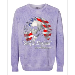 Suck It England 4th Of July George Washington Colorblast Crewneck Sweatshirt