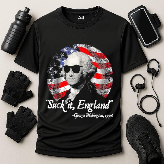 Suck It England 4th Of July George Washington Cooling Performance Crew T-Shirt