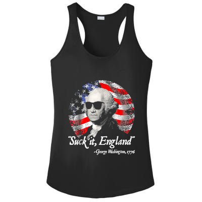 Suck It England 4th Of July George Washington Ladies PosiCharge Competitor Racerback Tank